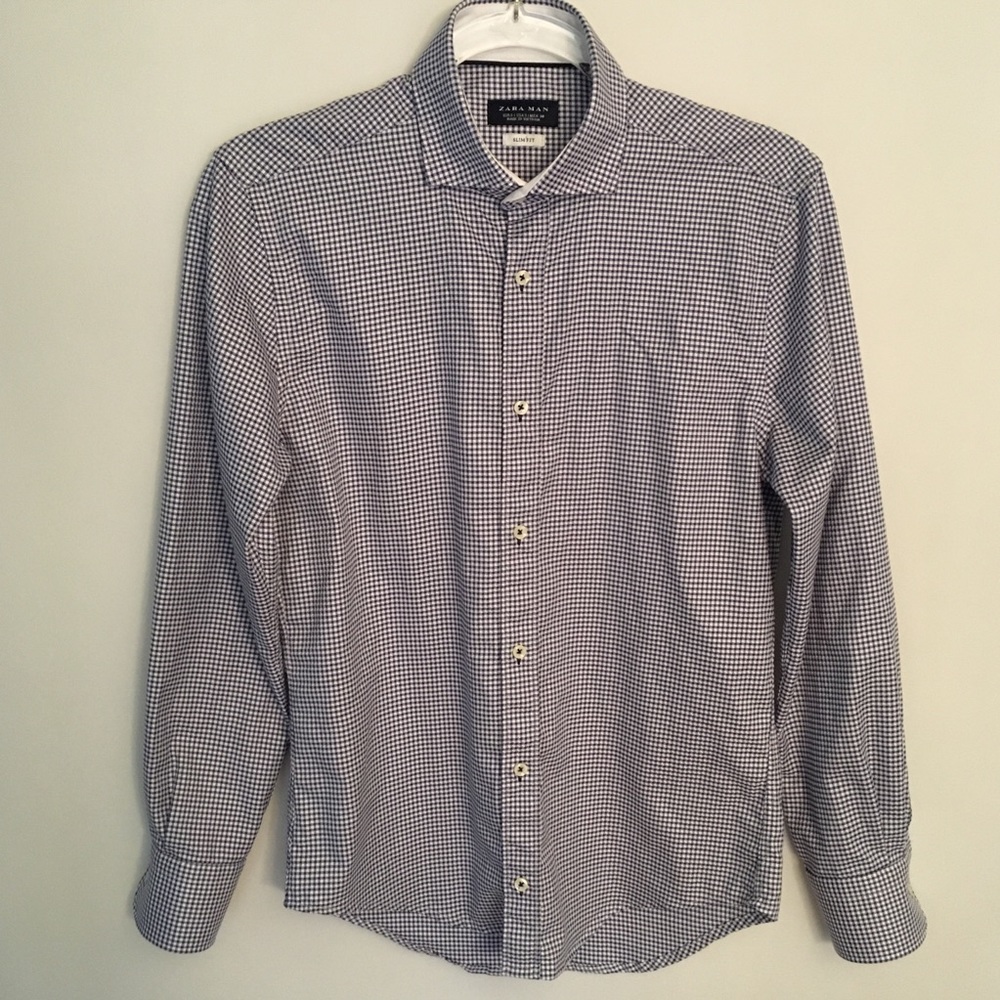 Zara Man Slim Fit Button Down Collar Dress…